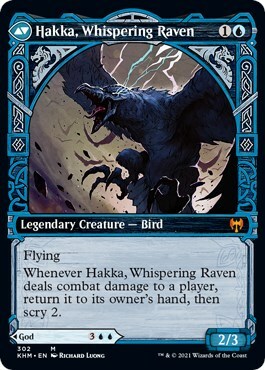 Alrund, Dio del Cosmo // Hakka, Corvo Sussurrante Card Back