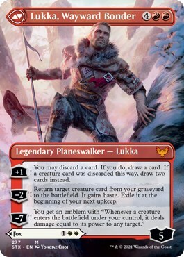 Mila, Compagna Astuta // Lukka, Vincolatore Ribelle Card Back