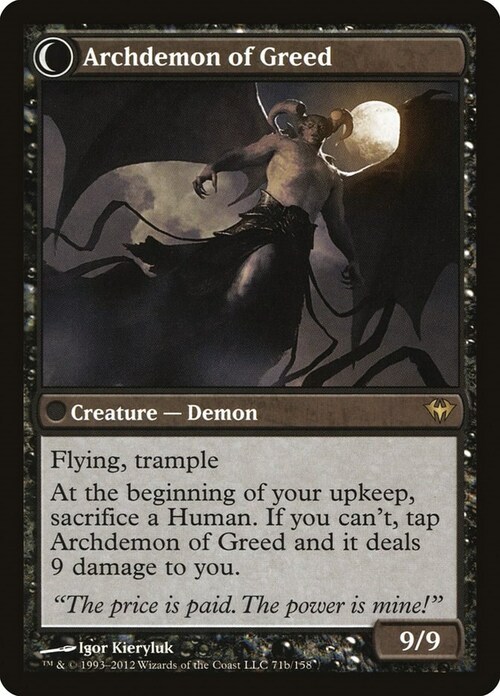 Demone Famelico // Arcidemone dell'Ingordigia Card Back