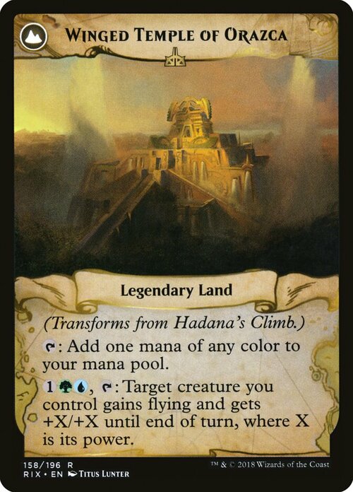 Ascesa di Hadana // Tempio Alato di Orazca Card Back