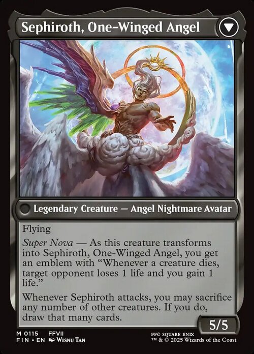 Sephiroth, Fabled SOLDIER // Sephiroth, One-Winged Angel Card Back