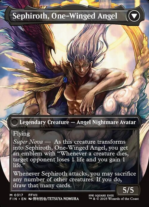 Sephiroth, Fabled SOLDIER // Sephiroth, One-Winged Angel Card Back