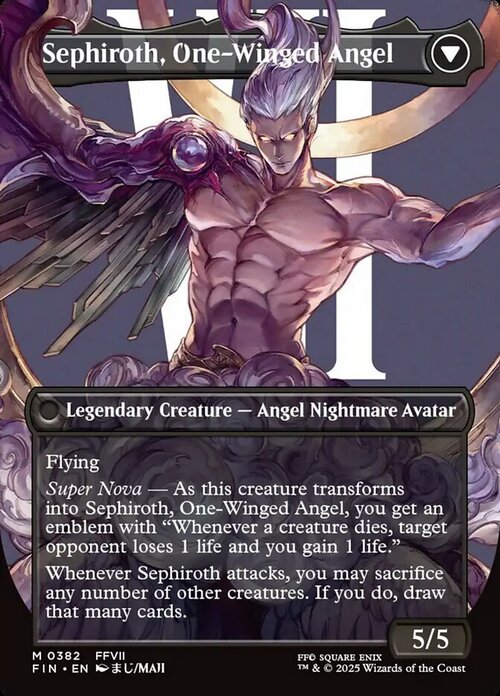 Sephiroth, Fabled SOLDIER // Sephiroth, One-Winged Angel Card Back