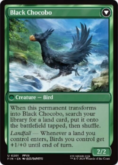 Sidequest: Raise a Chocobo // Black Chocobo Card Back