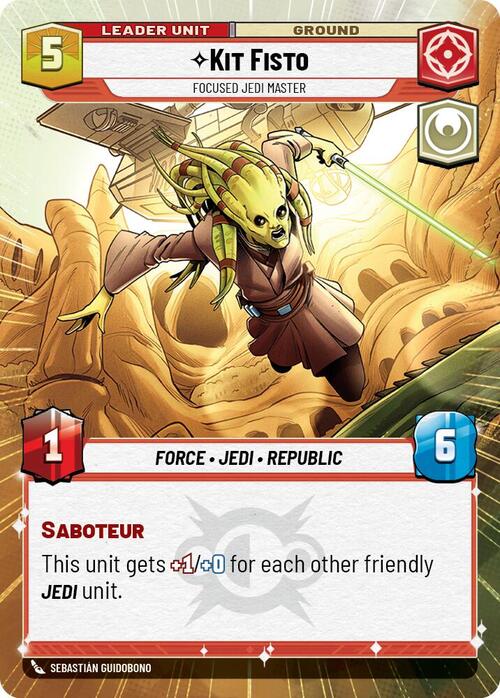 Kit Fisto, Maestro jedi concentrado Parte Posterior
