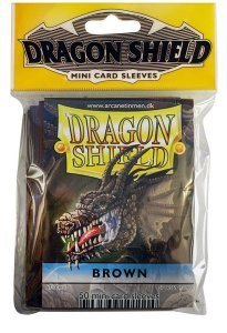 50 Small Dragon Shield Sleeves - Brown