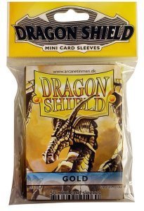 50 Small Dragon Shield Sleeves - Gold