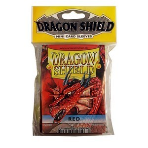 50 Small Dragon Shield Sleeves - Red