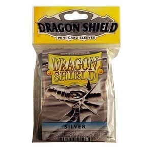50 Small Dragon Shield Sleeves - Silver