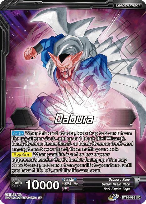 Dabura // Demon God Dabura, Diabolical Awakening Card Front