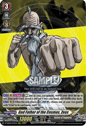 God Father of the Cosmos, Zeus Card Front