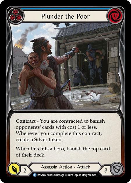 Plunder the Poor - Blue Card Front