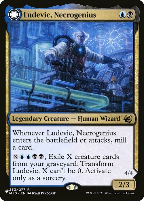 Ludevic, Necrogenius // Olag, Ludevic's Hubris Card Front
