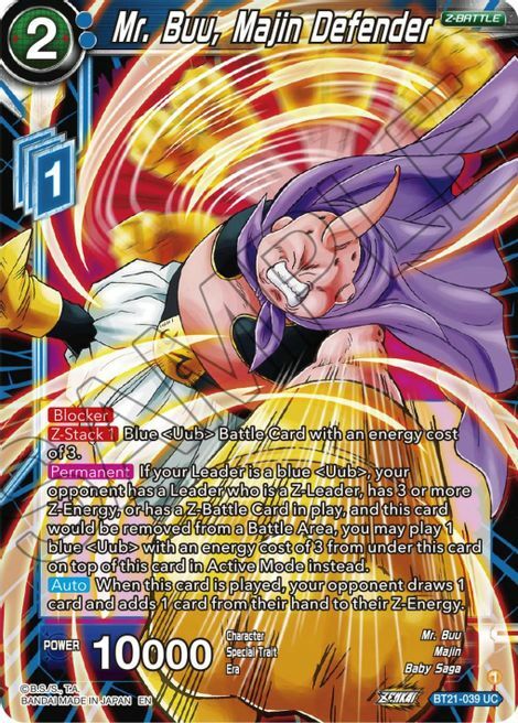 Mr. Buu, Majin Defender Card Front
