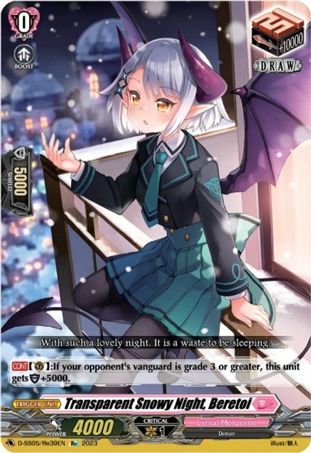 Transparent Snowy Night, Beretoi Card Front