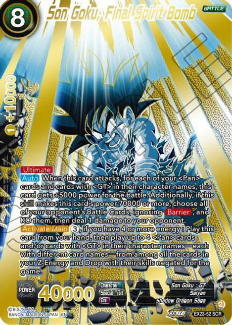 Son Goku, Final Spirit Bomb Card Front