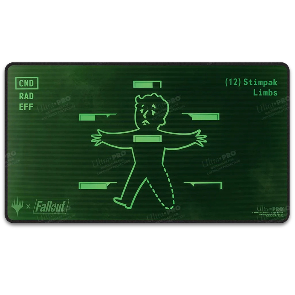 Más allá del Multiverso: Fallout: "Inventory Management" Black Stitched Playmat
