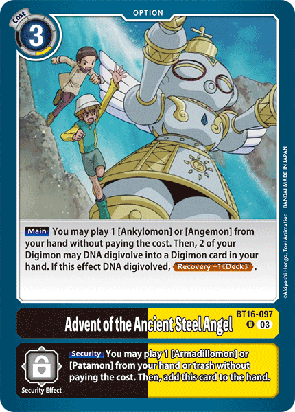 Advent of the Ancient Steel Angel Card Front