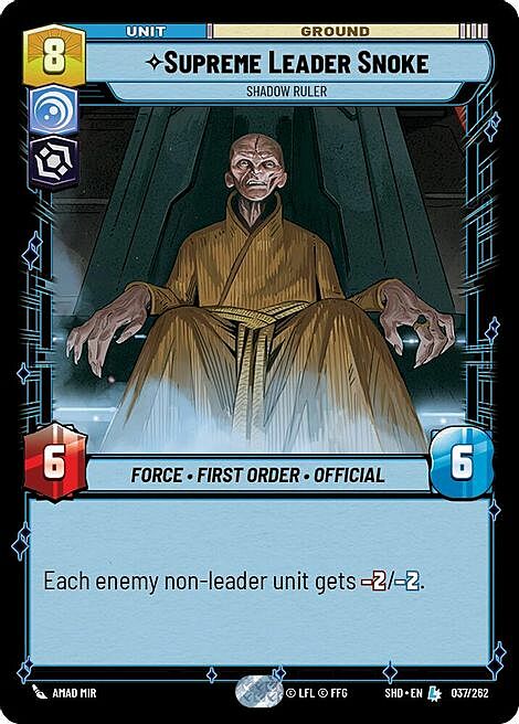 Leader Supremo Snoke, Governa Dalle Ombre Card Front