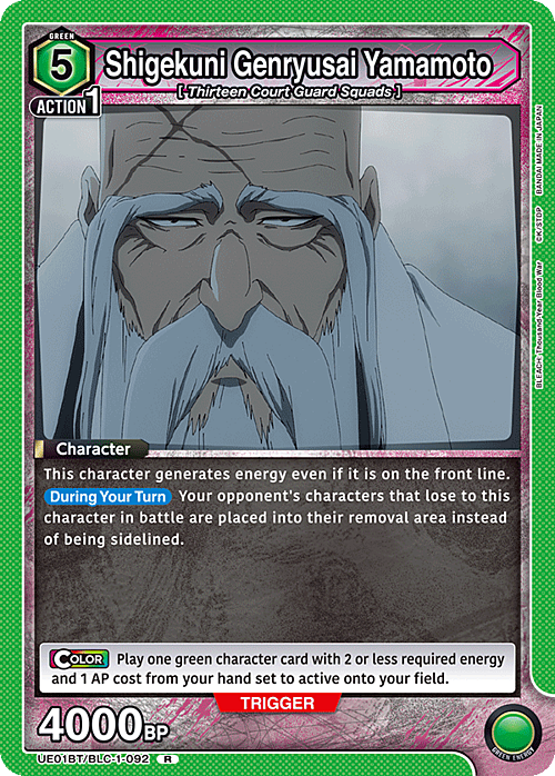 Shigekuni Genryusai Yamamoto Card Front
