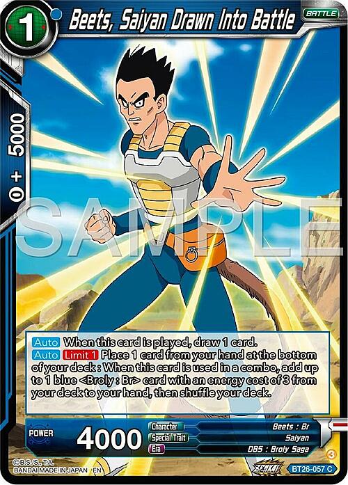 Beets, Saiyan Drawn Into Battle Card Front