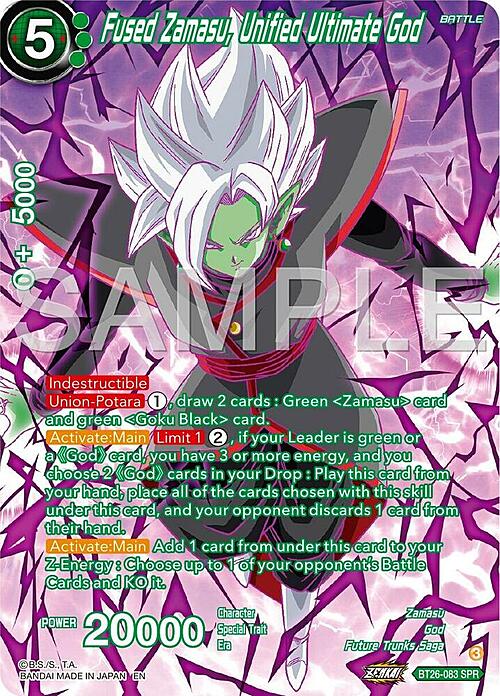 Fused Zamasu, Unified Ultimate God Card Front