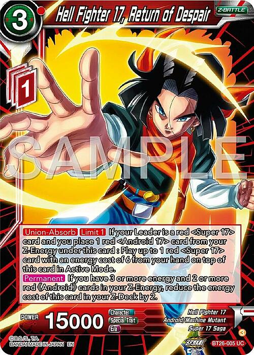 Hell Fighter 17, Return of Despair Card Front