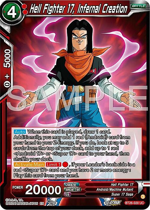 Hell Fighter 17, Infernal Creation Card Front