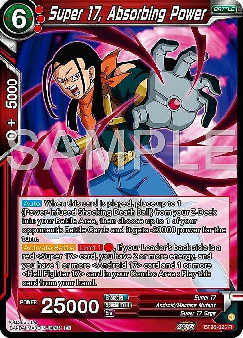 Super 17, Absorbing Power Card Front