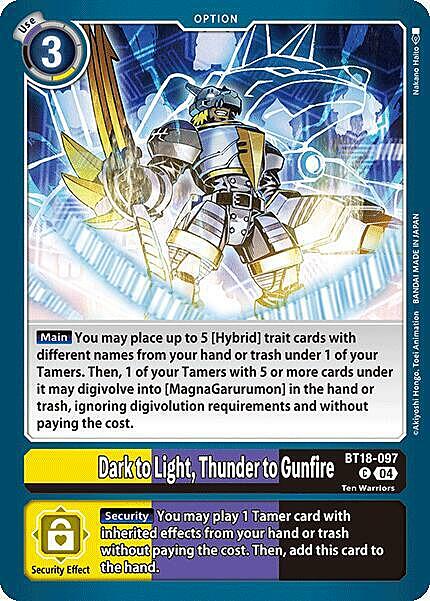 Dark to Light, Thunder to Gunfire Card Front