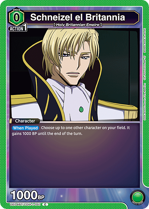 Schneizel el Britannia Card Front