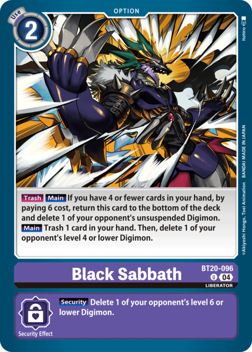 Black Sabbath Card Front