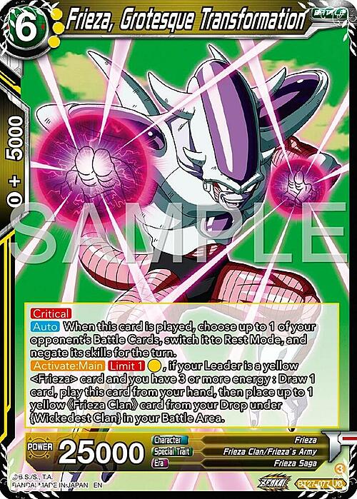 Frieza, Grotesque Transformation Card Front