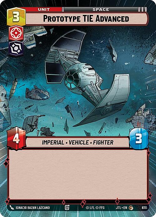 Prototype TIE Advanced Card Front