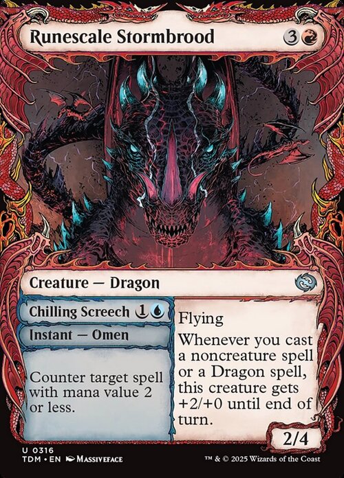 Runescale Stormbrood // Chilling Screech Card Front