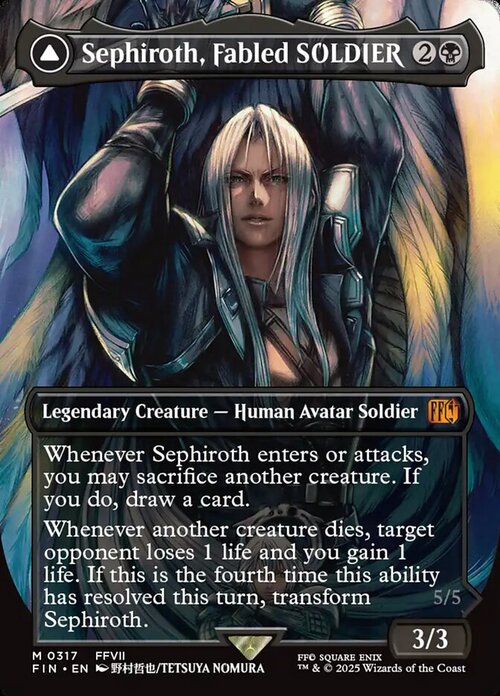 Sephiroth, Fabled SOLDIER // Sephiroth, One-Winged Angel Card Front