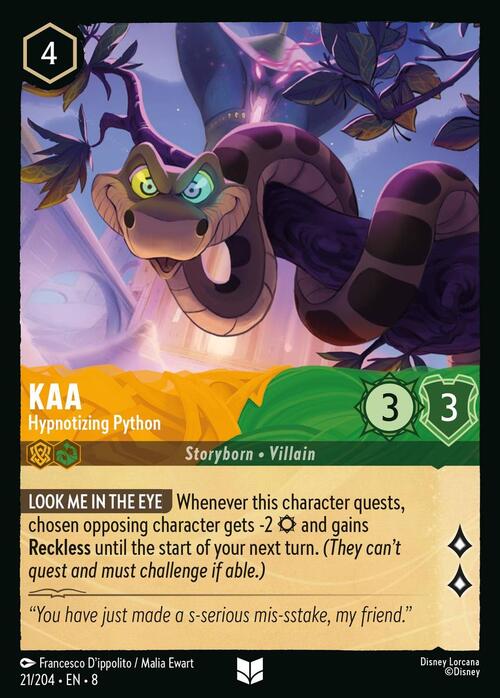 Kaa - Hypnotizing Python Card Front