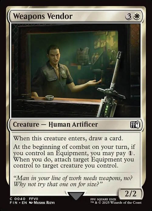 Weapons Vendor Card Front