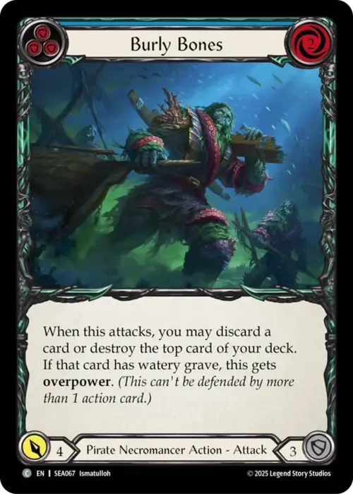 Burly Bones - Blue Card Front