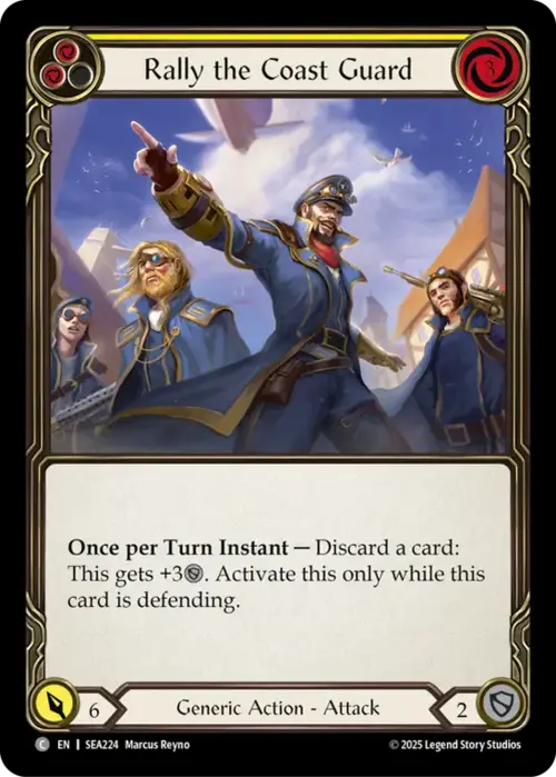 Rally the Coast Guard - Yellow Card Front