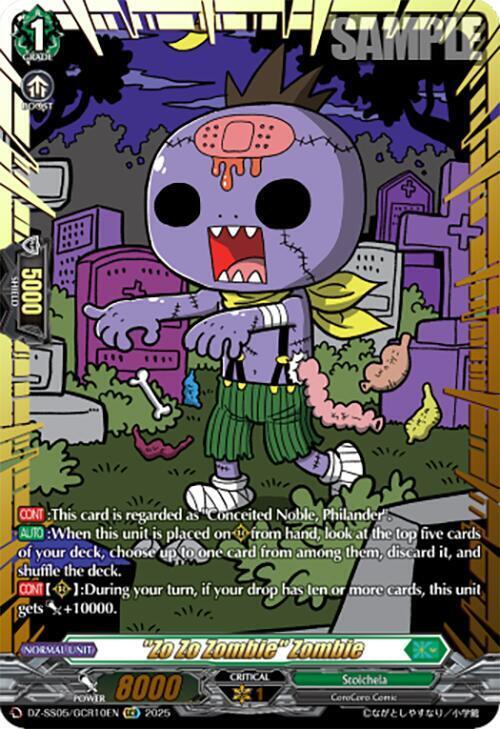 "Zo Zo Zombie" Zombie Card Front
