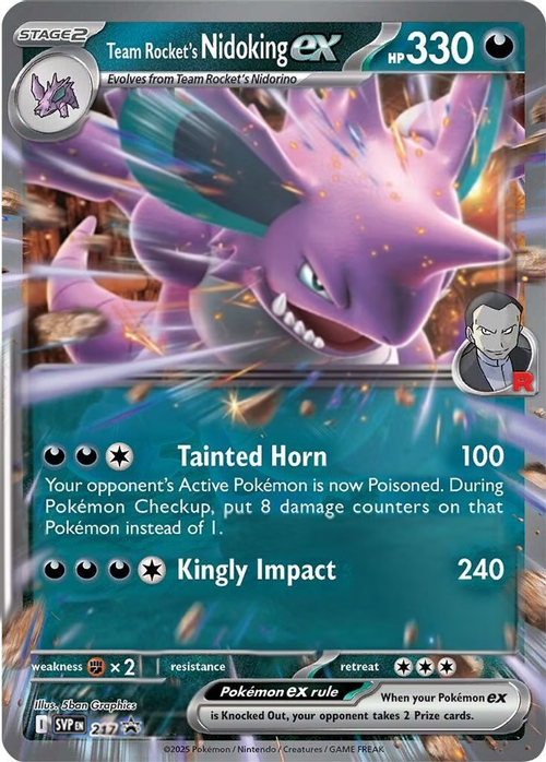 Team Rocket's Nidoking ex Card Front