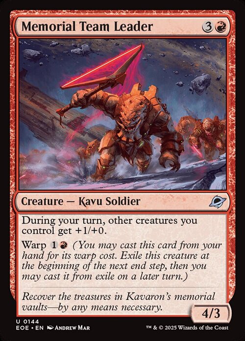 Memorial Team Leader Card Front