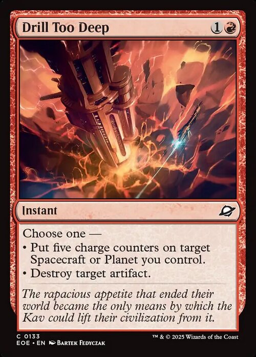 Drill Too Deep Card Front