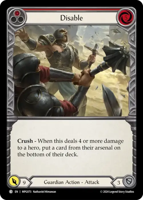 Disable - Red Card Front