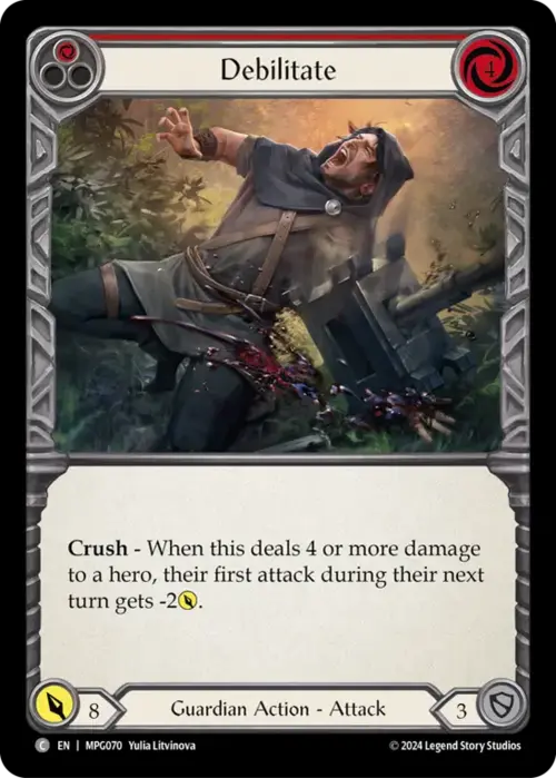 Debilitate - Red Card Front