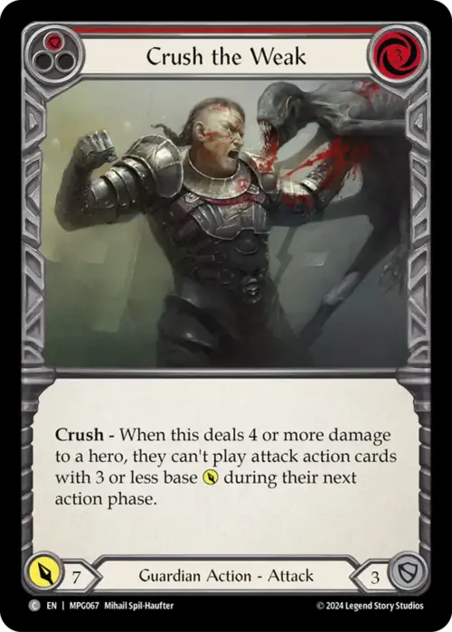 Crush the Weak - Red Card Front