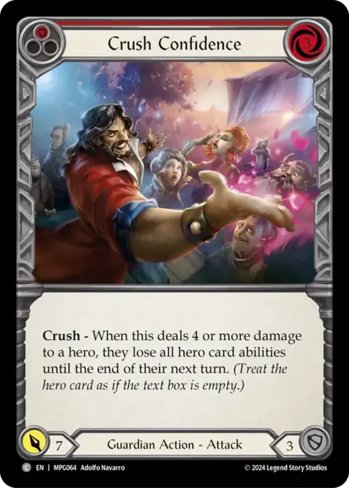 Crush Confidence - Red Card Front