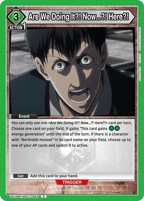 Are We Doing It?! Now...?! Here?! Card Front