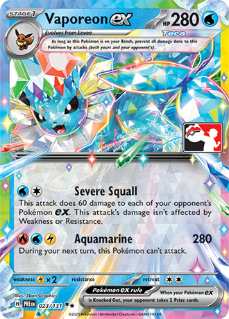 Vaporeon ex Card Front